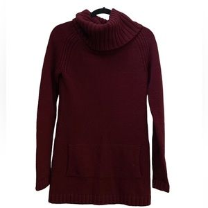 Theory Women’s Medium Cowl Neck Tunic Sweater Front Pocket Wool Cashmere Blend